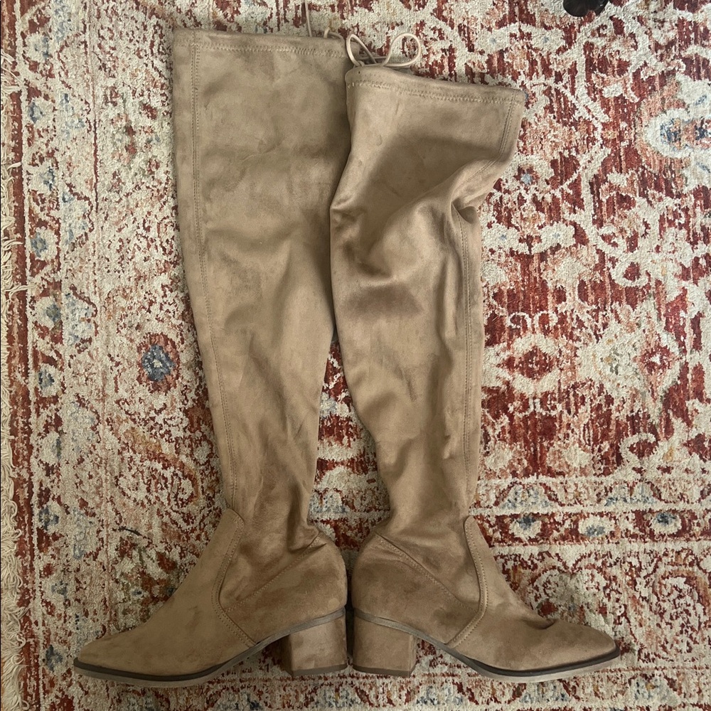 Steve Madden Beige Over-the-Knee Boots